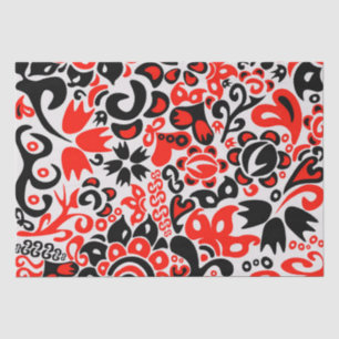 Papier Mousseline L'art populaire ukrainien motif floral abstact