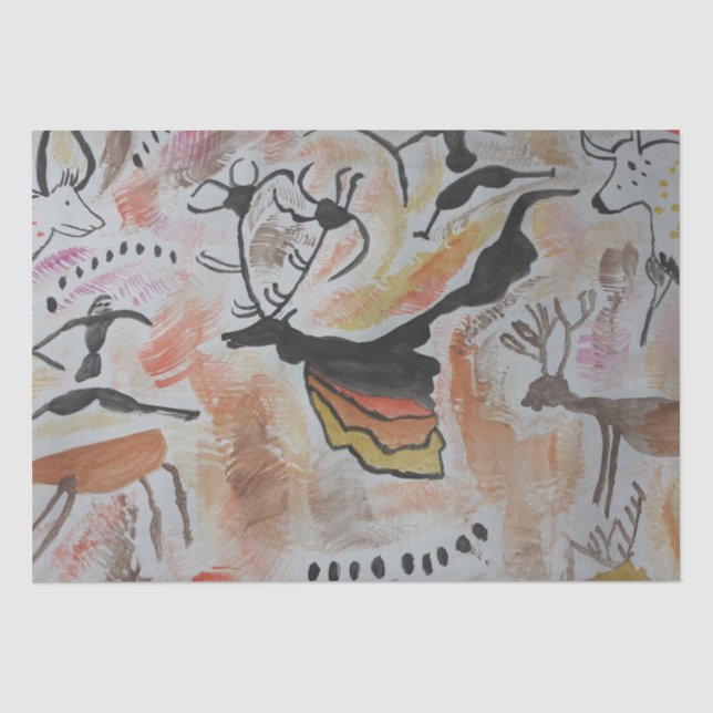 Papier Mousseline L'art rupestre Abstrait (Recto)