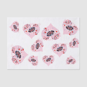 Papier Mousseline Las Vegas Coeurs Rose Girly
