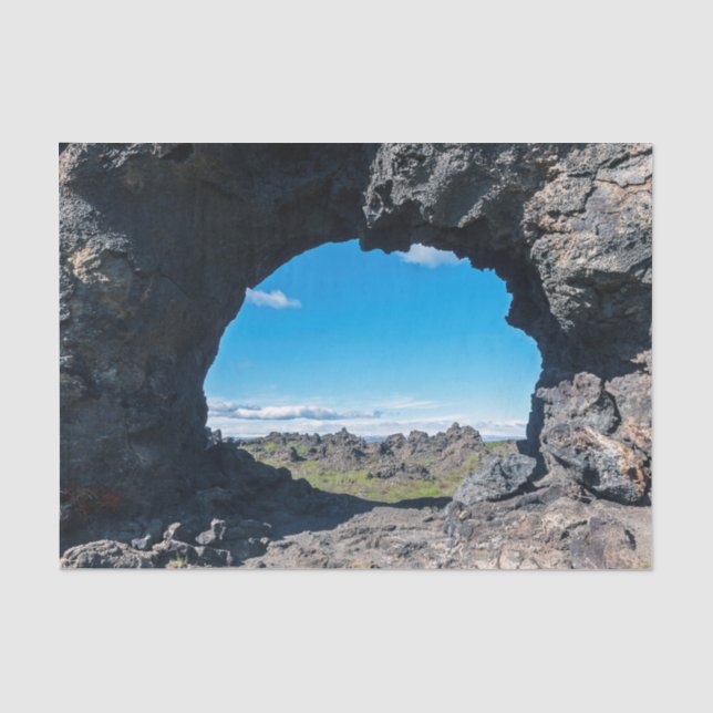Papier Mousseline Lava window at Dimmuborgir, Myvatn area - Iceland  (Recto)
