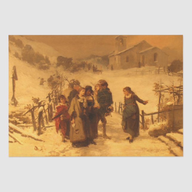 Papier Mousseline L'avalanche d'hiver (par Gerolamo Induno) (Recto)