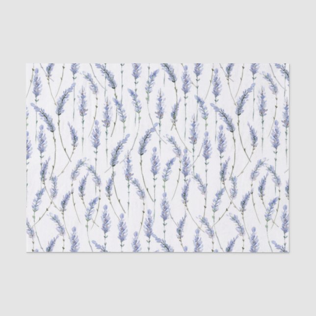 Papier Mousseline Lavande Fleur Sprigs Rustique Floral (Recto)