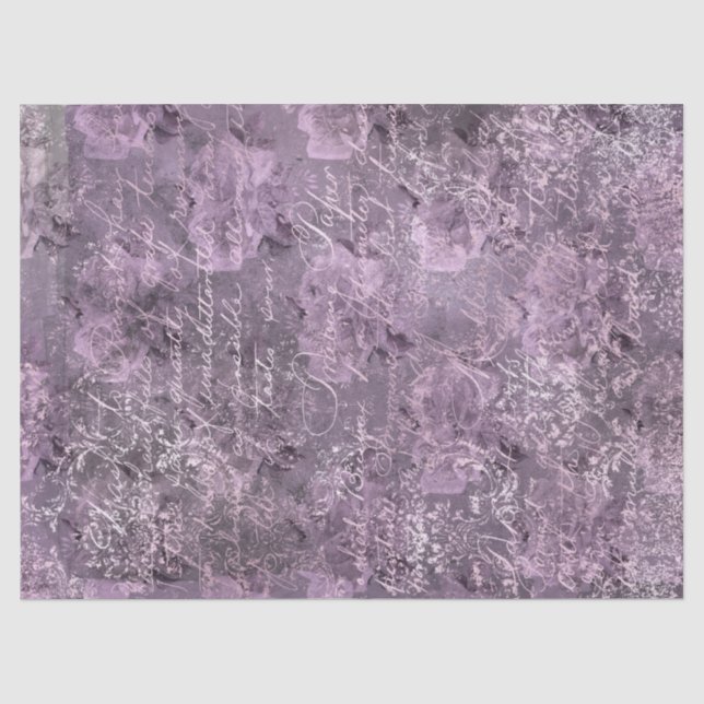 Papier Mousseline Lavande florale et découpage curatif gris (Recto)
