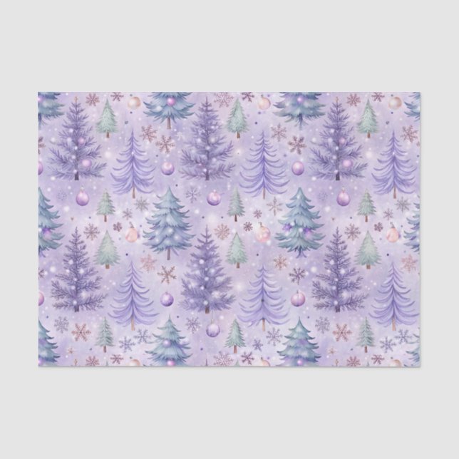 Papier Mousseline Lavande Noël hiver (Recto)
