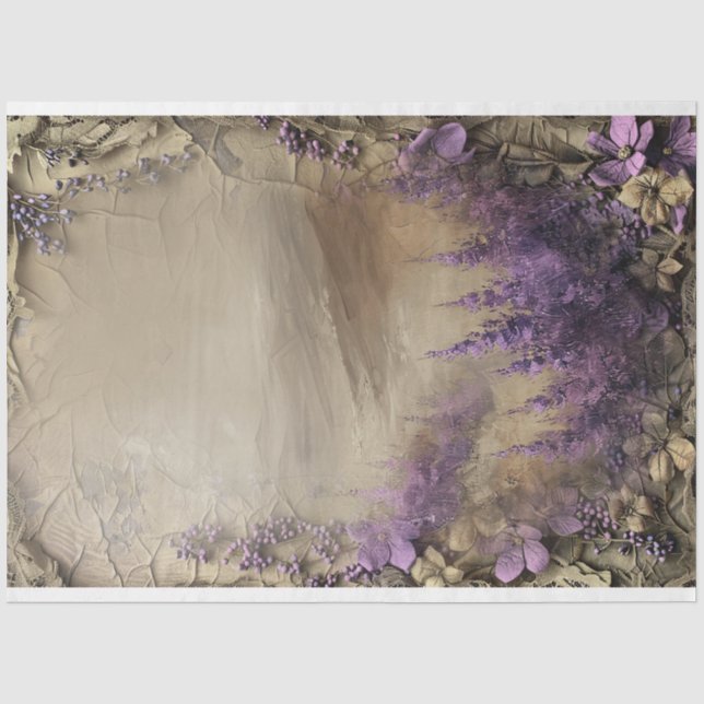 Papier Mousseline Lavender Field Shabby Chic Digital Mix Media (Recto)