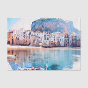 Papier Mousseline ldp CEFALÙ - Sicile - plage - panorama