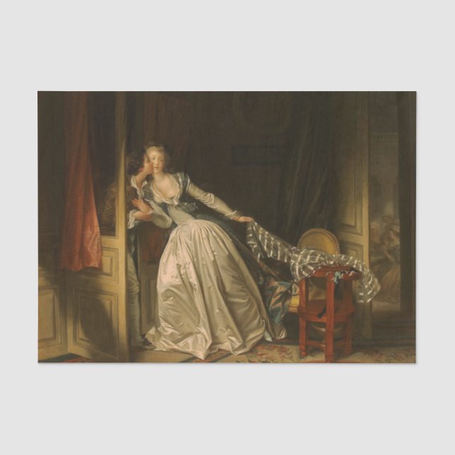 Papier Mousseline Le baiser de Jean Honore Fragonard (Recto)