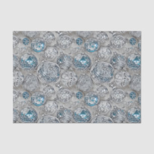 Papier Mousseline Le Blue & Silver Christmas Bulb Series Design 11