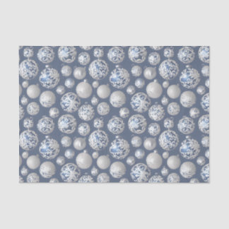 Papier Mousseline Le Blue & Silver Christmas Bulb Series Design 14