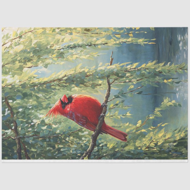 Papier Mousseline Le cardinal dans une décomposition d'arbre généalo (Recto)