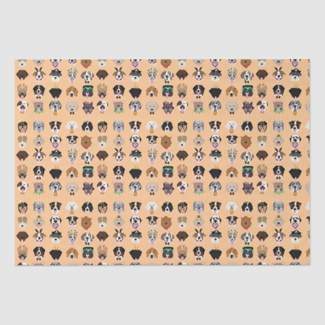 Papier Mousseline Le chien d'Halloween face au Motif (Recto)