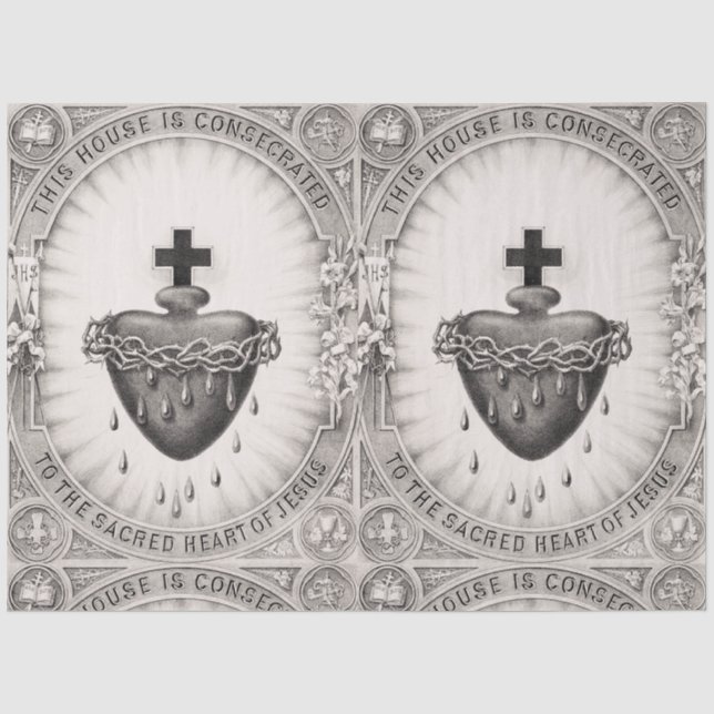 Papier Mousseline Le Coeur le plus sacré de Jésus-Christ (Recto)
