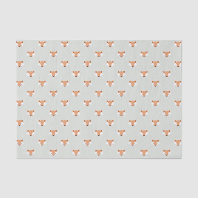 Papier Mousseline Le Cute Pastel Fox face au Motif (Recto)