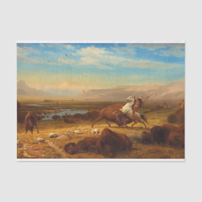 Papier Mousseline Le Dernier du Buffalo par Albert Bierstadt (Recto)