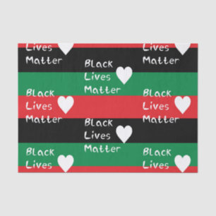 Papier Mousseline Le Drapeau panafricain du Coeur blanc de Black Liv