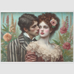 Papier Mousseline Le Femme Victorian Love Beauté Fleur Découpage