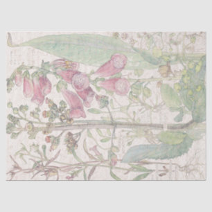 Papier Mousseline Le fleur sauvage vintage de digitale fleurit le