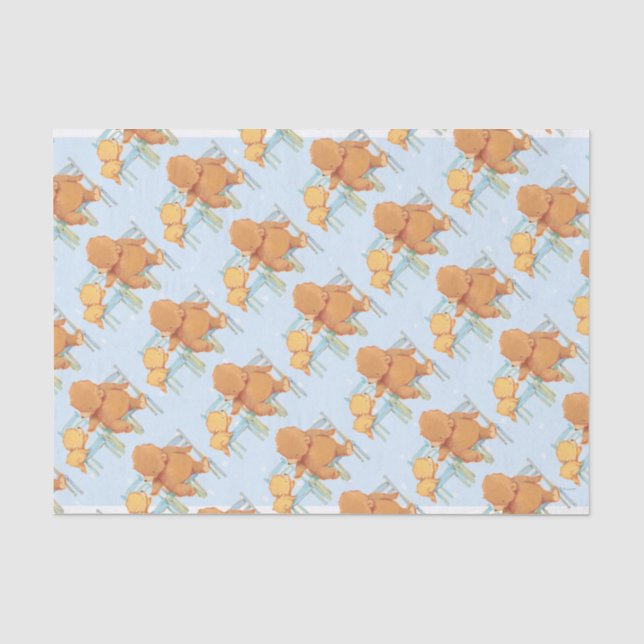 Papier Mousseline Le grand ours Brown aide peu ours jaune (Recto)