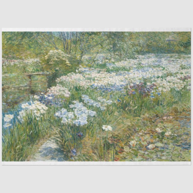 Papier Mousseline Le Jardin aquatique (par Childe Hassam) (Recto)