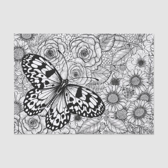Papier Mousseline Le jardin de cerf-volant en papier (Recto)