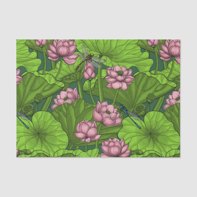 Papier Mousseline Le jardin du Lotus (Recto)