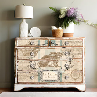 Papier Mousseline Le Lapin Burlap Rabbit de Pâques Découpage françai