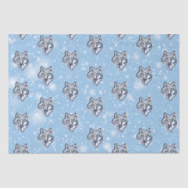 Papier Mousseline Le loup d'hiver    (Recto)