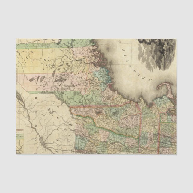 Papier Mousseline Le Maine, New Hampshire, Vermont, le Massachusetts (Recto)
