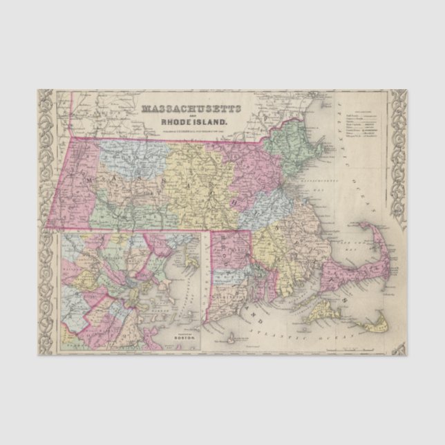 Papier Mousseline Le Massachusetts et Île de Rhode 2 (Recto)