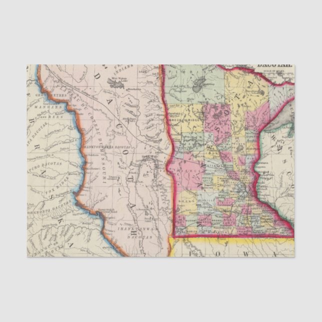 Papier Mousseline Le Minnesota, et Dacotah (Recto)