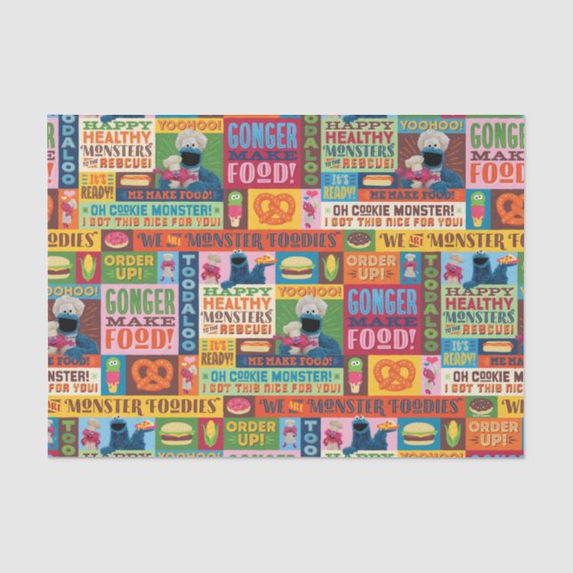 Papier Mousseline Le Motif de camion Foodie de Cookie Monster (Recto)