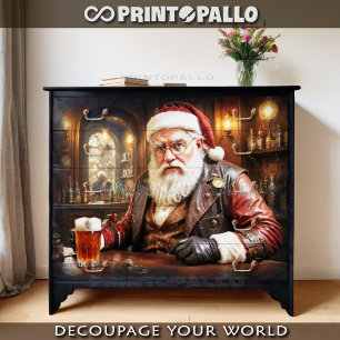 Papier Mousseline Le Père Noël Steampunk fait une pause de Noël