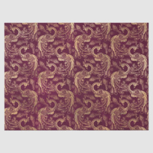 Papier Mousseline Le pic des Bohos d'or sur la page pourpre