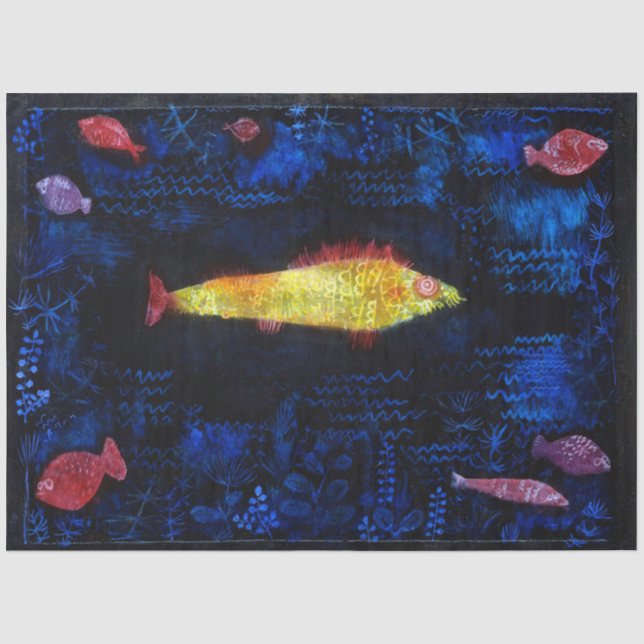 Papier Mousseline Le poisson rouge, Paul Klee (Recto)