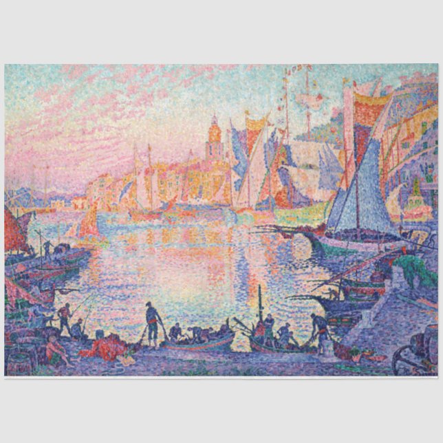 Papier Mousseline Le Port de Saint-Tropez, Signac (Recto)