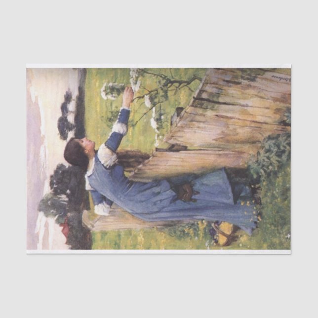 Papier Mousseline Le rameur de fleurs, par John William Waterhouse (Recto)