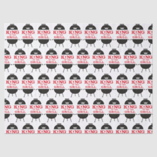 Papier Mousseline Le Roi Du Grill, Blanc Noir Couronne Rouge