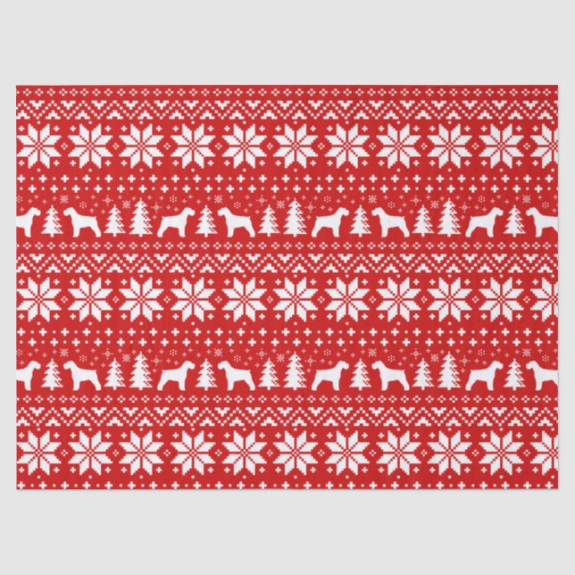 Papier Mousseline Le Schnauzer silhouette le motif de Noël (Recto)