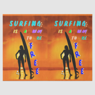 Papier Mousseline Le Surf Est Un Moyen D'Être Gratuit