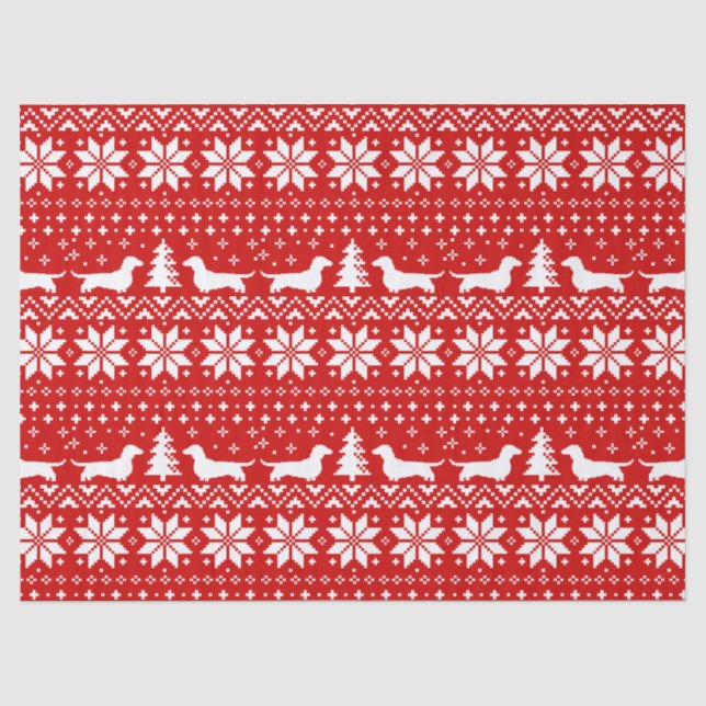Papier Mousseline Le teckel silhouette le motif de Noël (Recto)