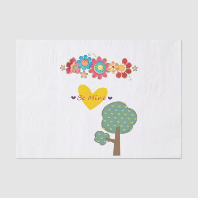 Papier Mousseline Le Tissu de la Saint-Valentin Be Mine (Recto)