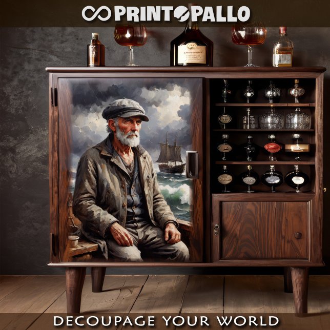 Papier Mousseline Le vieux pêcheur et la mer - (Créateur téléchargé)