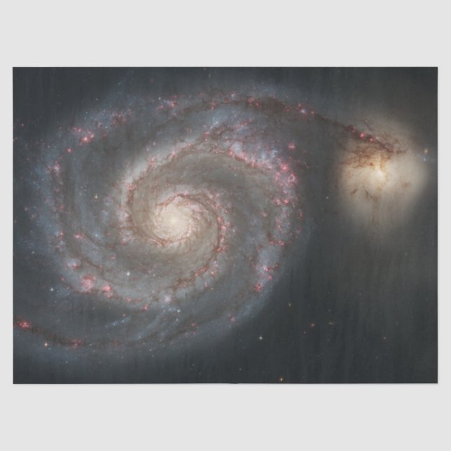 Papier Mousseline Le Whirlpool Galaxy M51 & Companion dans l'espace (Recto)