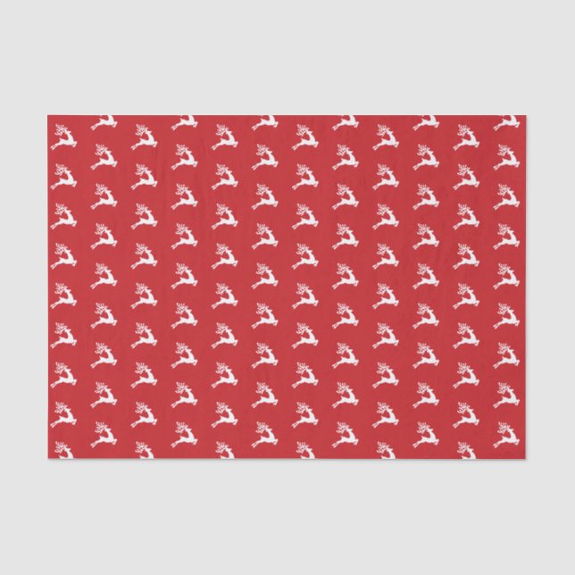 Papier Mousseline Leaping Reindeer Motif (Recto)