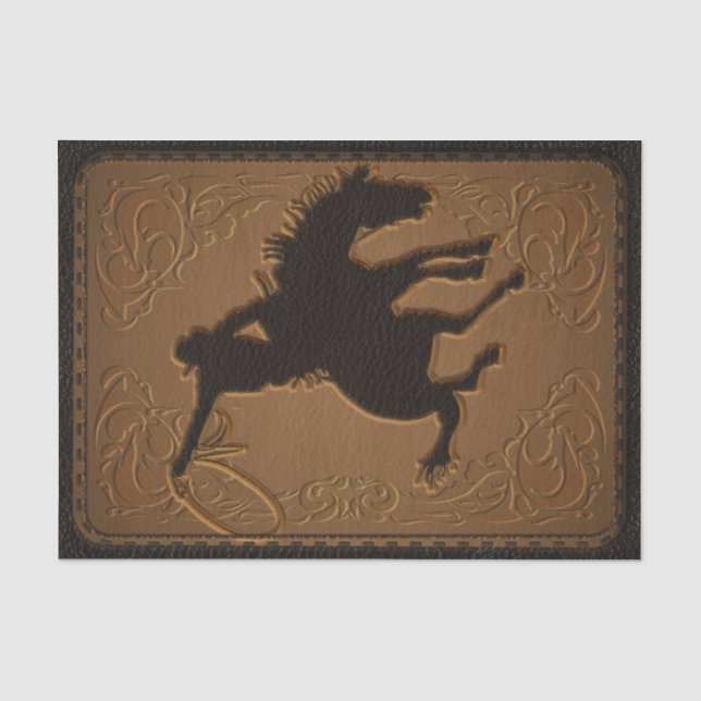 Papier Mousseline Leather Western Wild West Cowboy fête d'anniversai (Recto)