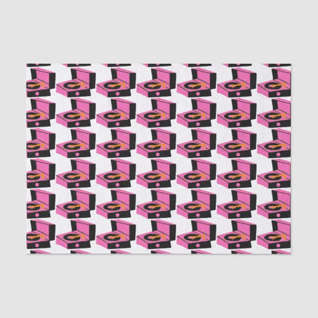 Papier Mousseline Lecteur de disques roses Houndstooth papier de tis (Recto)