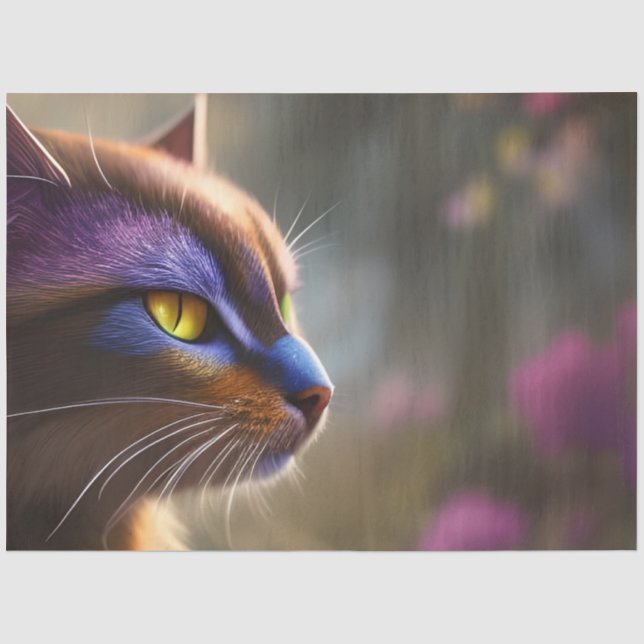 Papier Mousseline Légende de violet calico chat, Imaginaire (Recto)