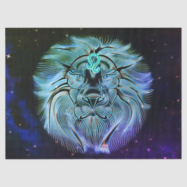 Papier Mousseline leo le papier tissu zodiaque du lion (Recto)