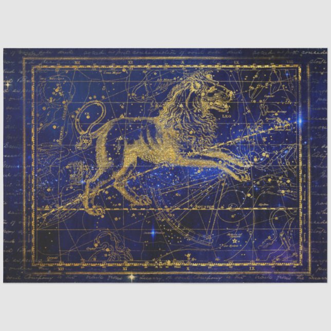 Papier Mousseline leo papier tissu de la constellation de lions (Recto)