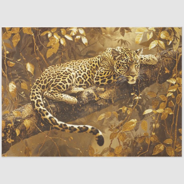 Papier Mousseline Leopard d'or (Recto)
